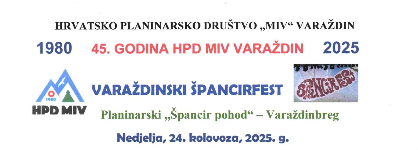 Planinarski Špancir pohod – Varaždinbreg 2025.